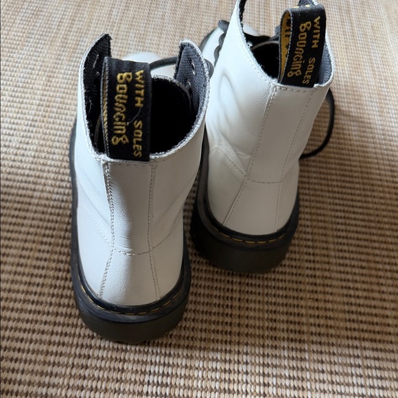 Dr. Martens White Leather Boots with Black Accents - Picture 7 of 7
